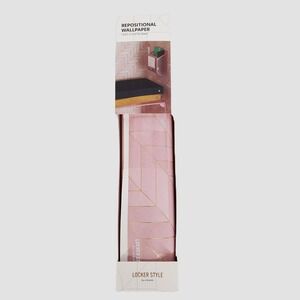 U Brands Locker Style Repositionable Wallpaper Pink Gold Geometric 60x11.75 New